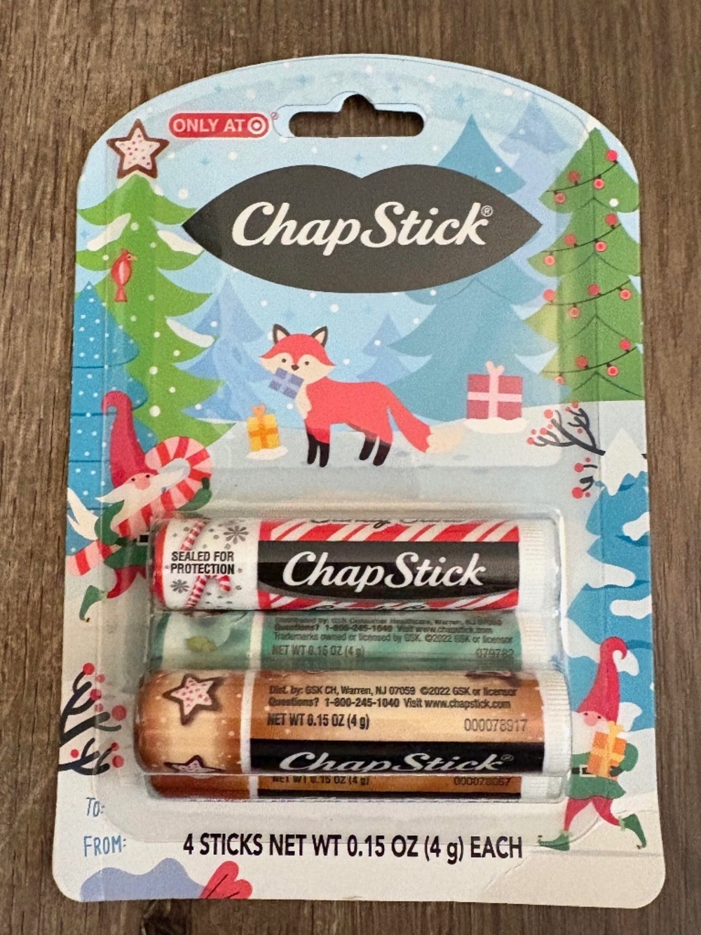cute christmas holiday chapstick set